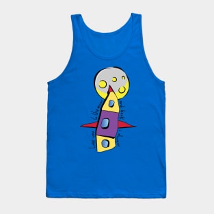 Cute hand-drawn rocket and moon - Love you to the moon and back Tank Top